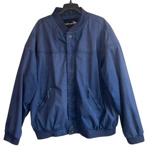 Windbreaker Brand Blue Bomber Jacket Men XL Banded Hem 80s Retro Grandpacore